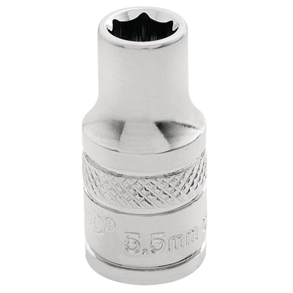 Draper 32449 HI-TORQ® 6 Point Socket, 1/4" Sq. Dr., 5.5mm