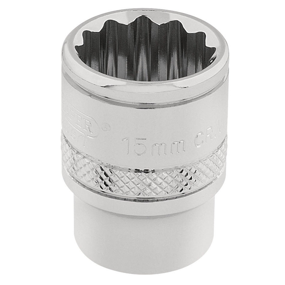 Draper 32778 HI-TORQ® 12 Point Socket, 3/8" Sq. Dr., 15mm
