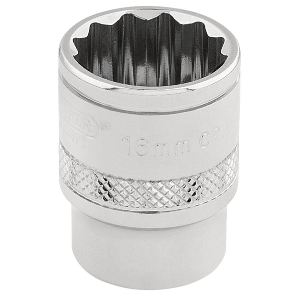 Draper 32780 HI-TORQ&#174; 12 Point Socket, 3/8" Sq. Dr., 16mm