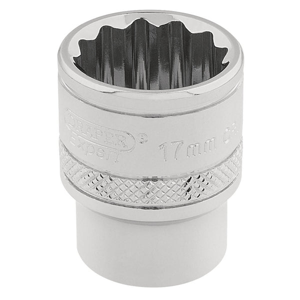 Draper 32781 HI-TORQ&#174; 12 Point Socket, 3/8" Sq. Dr., 17mm