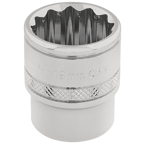 Draper 32797 HI-TORQ&#174; 12 Point Socket, 3/8" Sq. Dr., 19mm