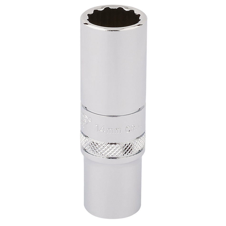 Draper 32955 HI-TORQ® 12 Point Deep Socket, 3/8" Sq. Dr., 14mm