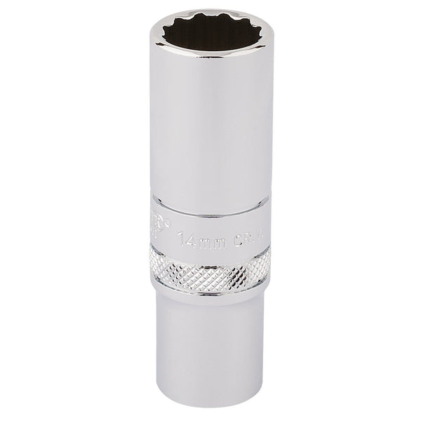 Draper 32955 HI-TORQ&#174; 12 Point Deep Socket, 3/8" Sq. Dr., 14mm