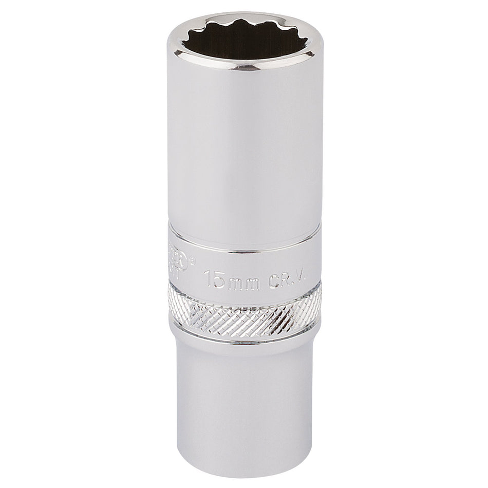 Draper 32965 HI-TORQ® 12 Point Deep Socket, 3/8" Sq. Dr., 15mm