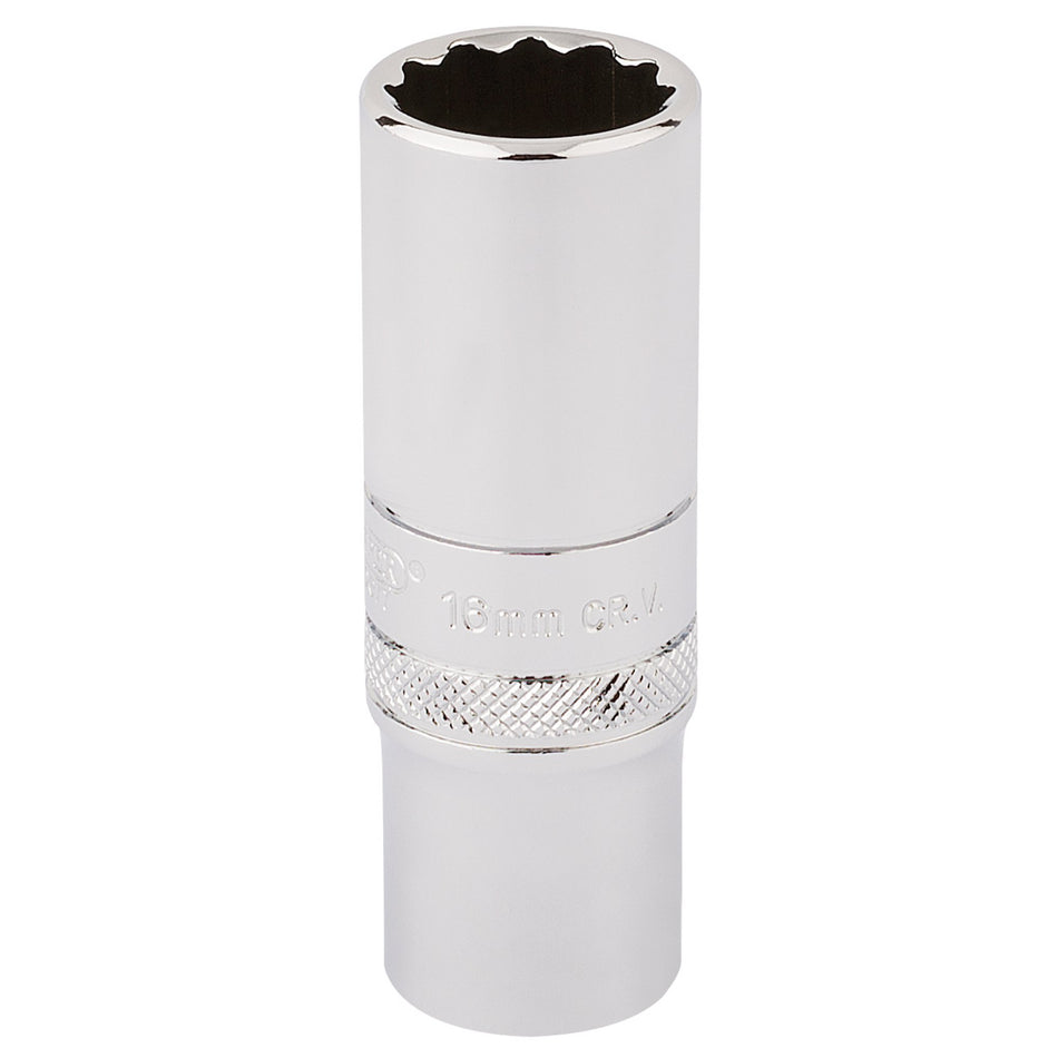 Draper 32990 HI-TORQ® 12 Point Deep Socket, 3/8" Sq. Dr., 16mm