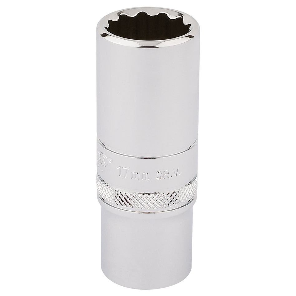 Draper 33013 HI-TORQ® 12 Point Deep Socket, 3/8" Sq. Dr., 17mm