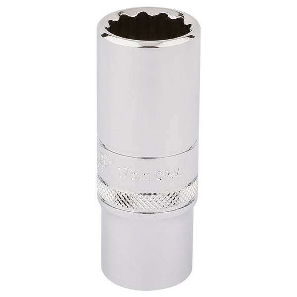 Draper 33013 HI-TORQ&#174; 12 Point Deep Socket, 3/8" Sq. Dr., 17mm