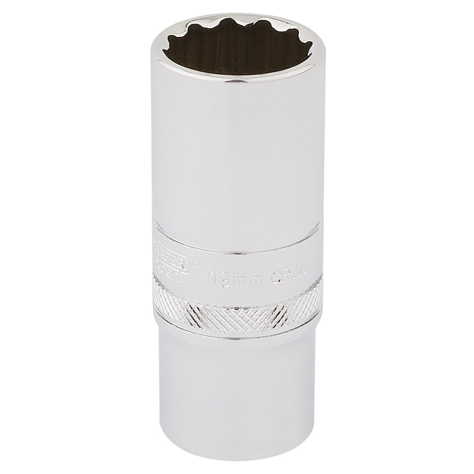 Draper 33036 HI-TORQ® 12 Point Deep Socket, 3/8" Sq. Dr., 19mm