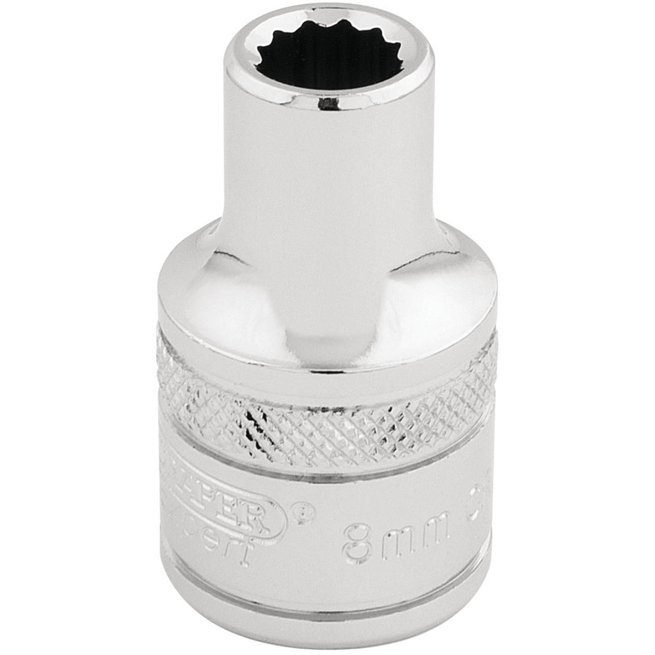 Draper 33038 HI-TORQ® 12 Point Socket, 1/2" Sq. Dr., 8mm