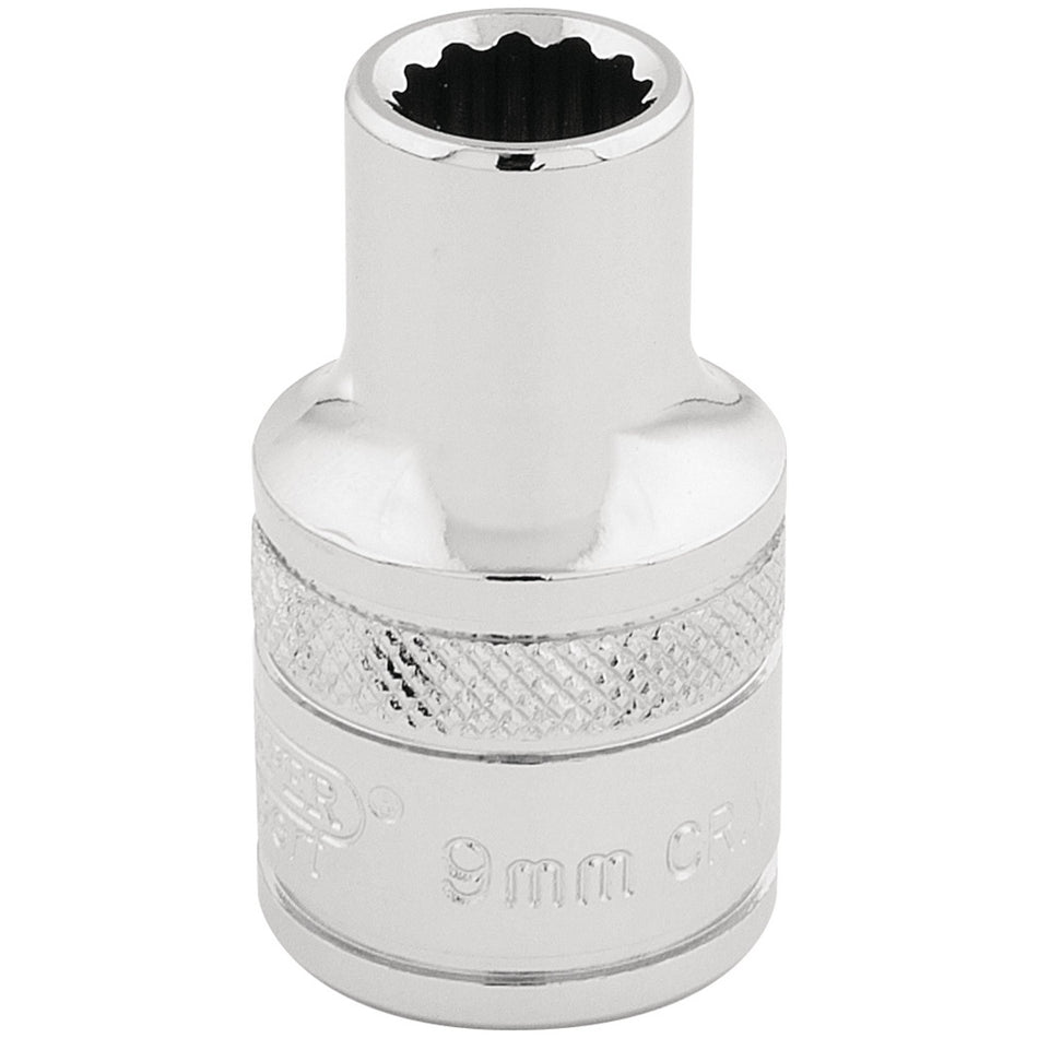 Draper 33089 HI-TORQ® 12 Point Socket, 1/2" Sq. Dr., 9mm