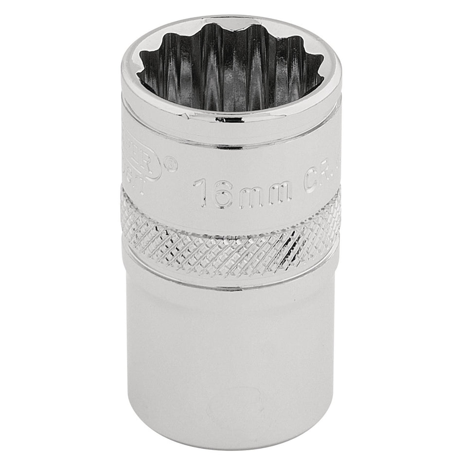Draper 33160 HI-TORQ® 12 Point Socket, 1/2" Sq. Dr., 16mm