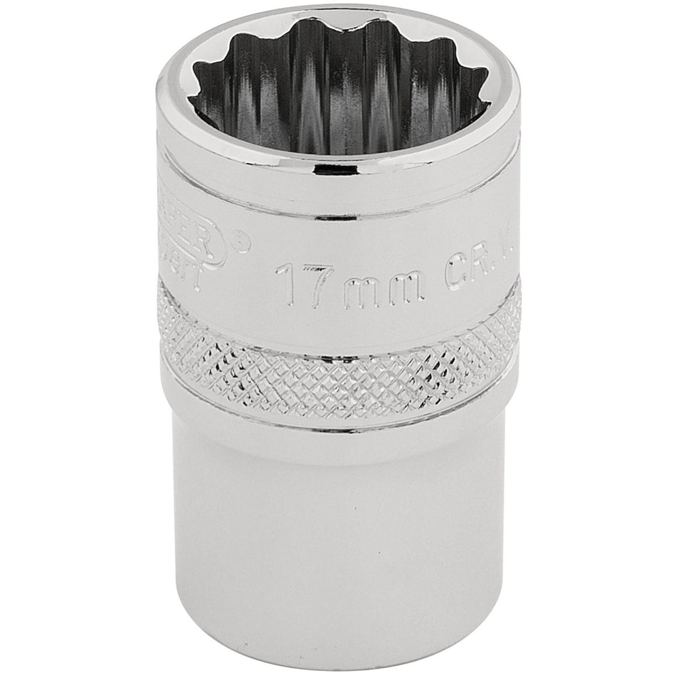Draper 33167 HI-TORQ® 12 Point Socket, 1/2" Sq. Dr., 17mm