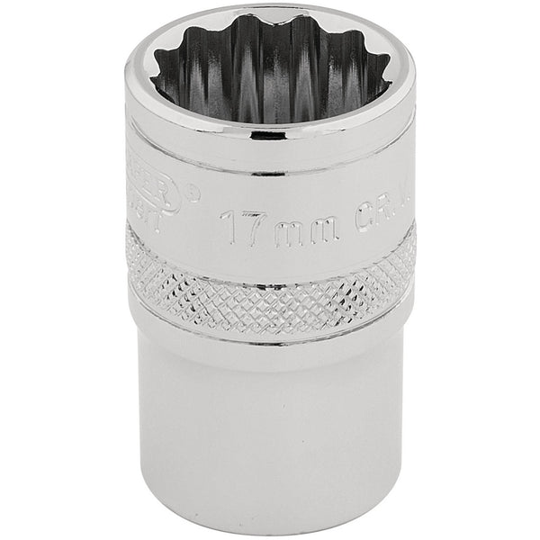 Draper 33167 HI-TORQ&#174; 12 Point Socket, 1/2" Sq. Dr., 17mm