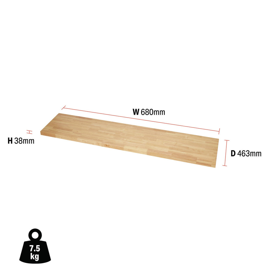 BUNKER® 33180 Modular Hardwood Worktop, 680mm