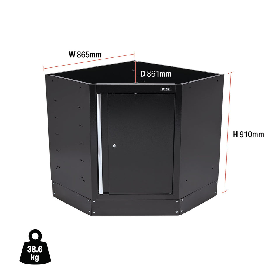 BUNKER® 33199 Modular Corner Floor Cabinet, 865mm