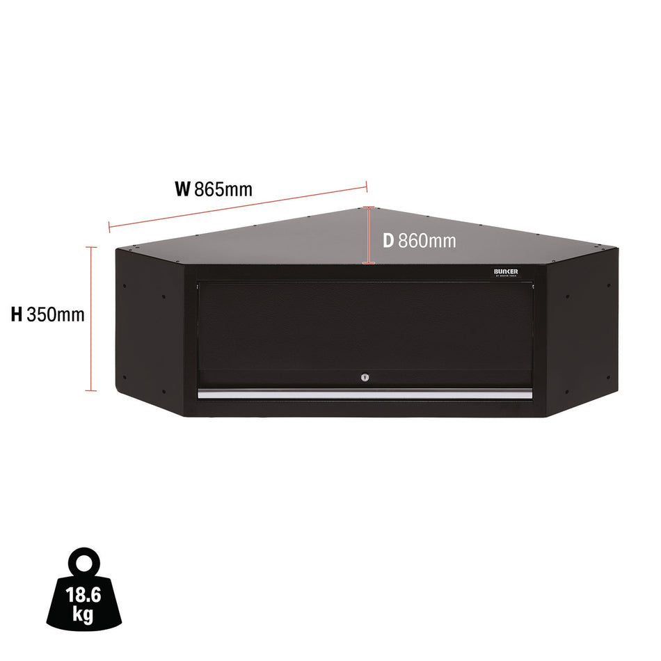 BUNKER 33201 Modular Corner Wall Cabinet, 865mm
