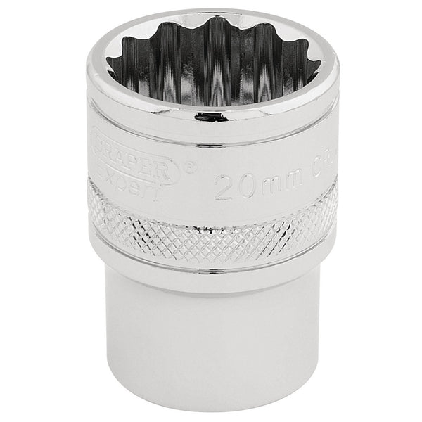 Draper 33289 HI-TORQ&#174; 12 Point Socket, 1/2" Sq. Dr., 20mm