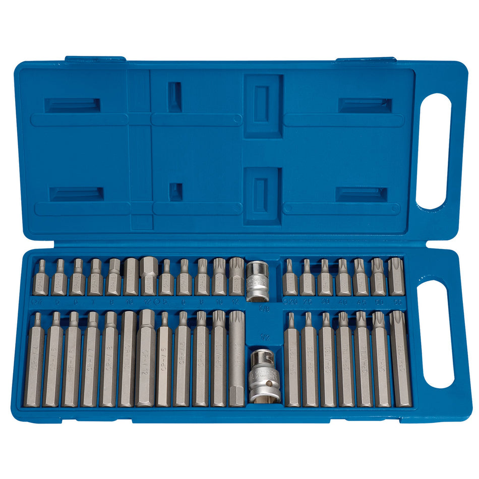 Draper 33323 Draper TX-STAR® Hex. & Spline Mechanic's Bit Set, 3/8, 1/2" Sq. Dr. (40 Piece)