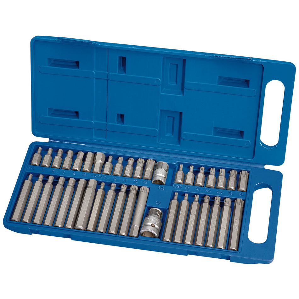 Draper 33323 Draper TX-STAR® Hex. & Spline Mechanic's Bit Set, 3/8, 1/2" Sq. Dr. (40 Piece)