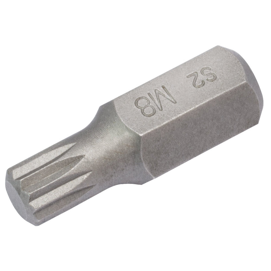 Draper 33341 M8 x 30mm Spline 10mm Insert Bit for Mechanic's Bit Sets