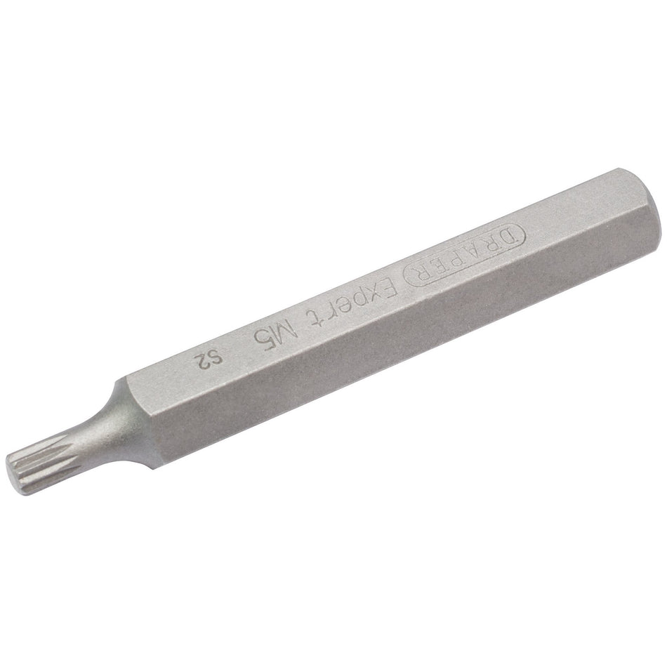 Draper 33344 M5 x 75mm Spline 10mm Insert Bit for Mechanic's Bit Sets