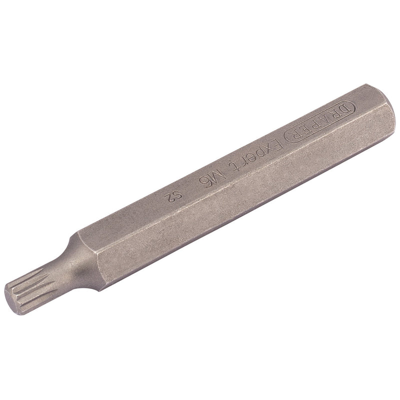 Draper 33345 M6 x 75mm Spline 10mm Insert Bit for Mechanic's Bit Sets