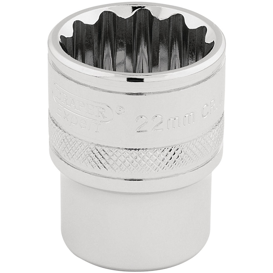 Draper 33368 HI-TORQ® 12 Point Socket, 1/2" Sq. Dr., 22mm