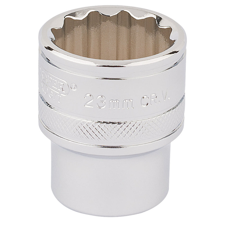 Draper 33370 HI-TORQ® 12 Point Socket, 1/2" Sq. Dr., 23mm