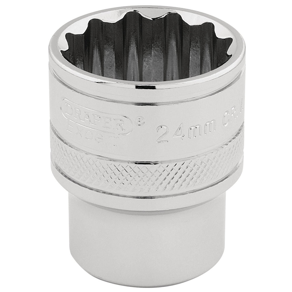 Draper 33372 HI-TORQ® 12 Point Socket, 1/2" Sq. Dr., 24mm