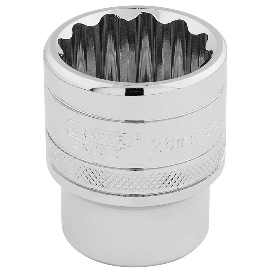 Draper 33441 HI-TORQ® 12 Point Socket, 1/2" Sq. Dr., 26mm