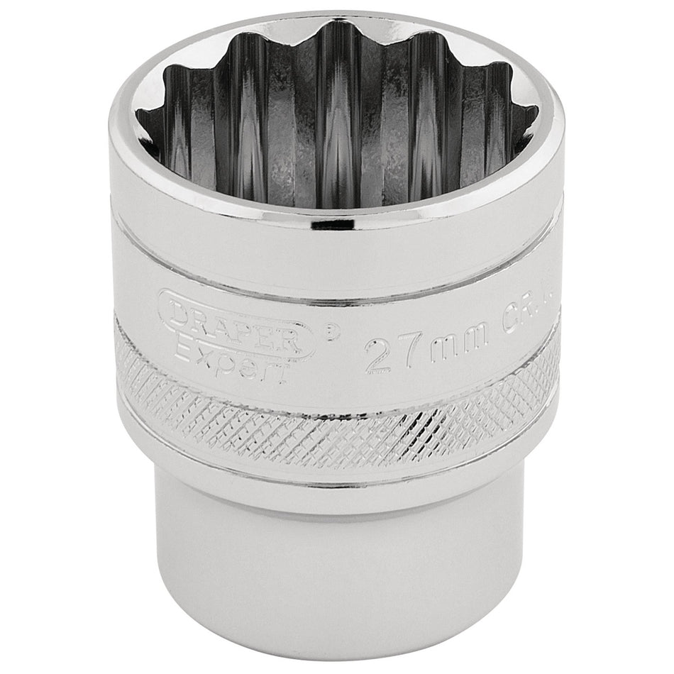 Draper 33442 HI-TORQ® 12 Point Socket, 1/2" Sq. Dr., 27mm