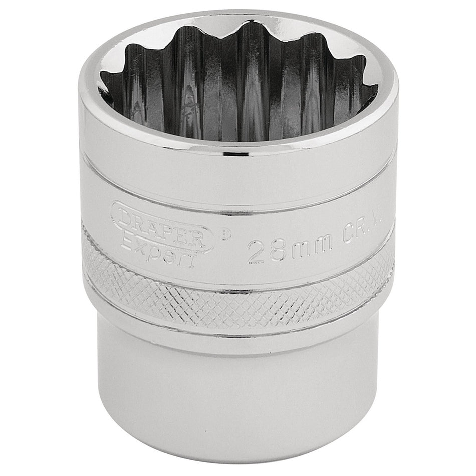 Draper 33518 HI-TORQ® 12 Point Socket, 1/2" Sq. Dr., 28mm