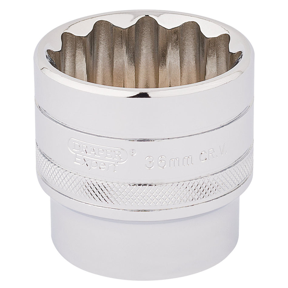 Draper 33594 HI-TORQ® 12 Point Socket, 1/2" Sq. Dr., 36mm