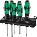 Wera 05105622001 335/350/355/6 Screwdriver set Kraftform Plus Lasertip and rack, 6 pieces