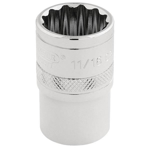 Draper 33644 HI-TORQ&#174; 12 Point Socket, 1/2" Sq. Dr., 11/16"