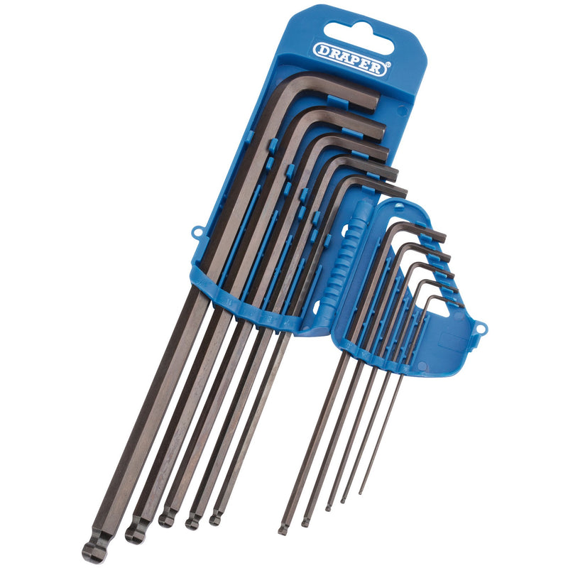 Draper 33723 Extra Long Imperial Hex. and Ball End Hex. Key Set (10 Piece)