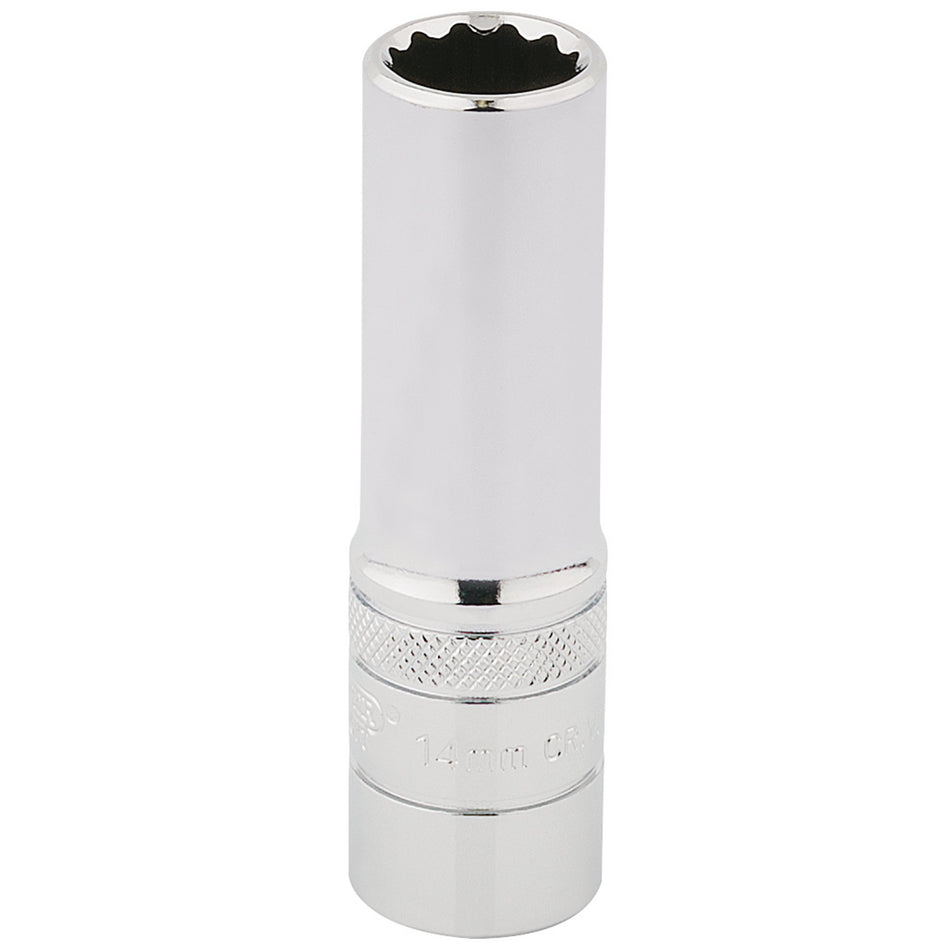 Draper 33733 HI-TORQ® 12 Point Deep Socket, 1/2" Sq. Dr., 14mm