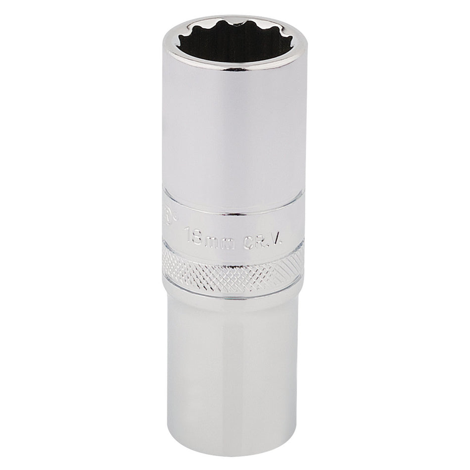 Draper 33741 HI-TORQ® 12 Point Deep Socket, 1/2" Sq. Dr., 18mm
