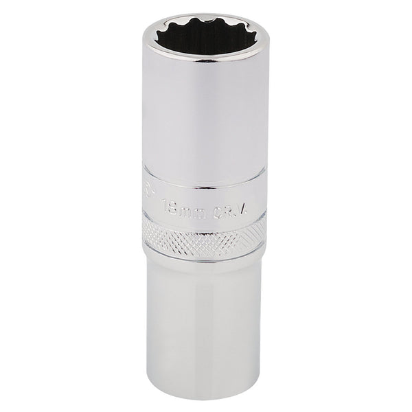 Draper 33741 HI-TORQ&#174; 12 Point Deep Socket, 1/2" Sq. Dr., 18mm