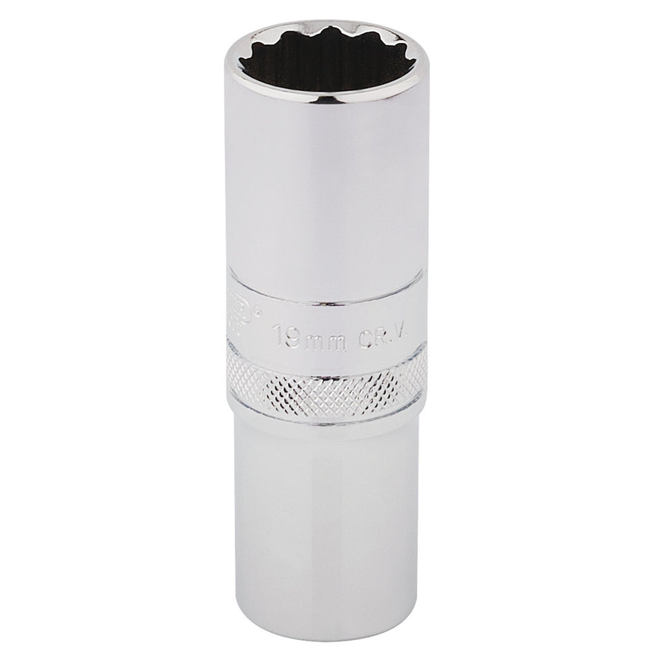 Draper 33772 HI-TORQ® 12 Point Deep Socket, 1/2" Sq. Dr., 19mm