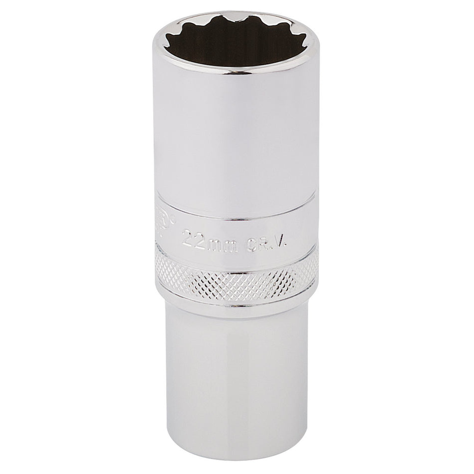 Draper 33788 HI-TORQ® 12 Point Deep Socket, 1/2" Sq. Dr., 22mm