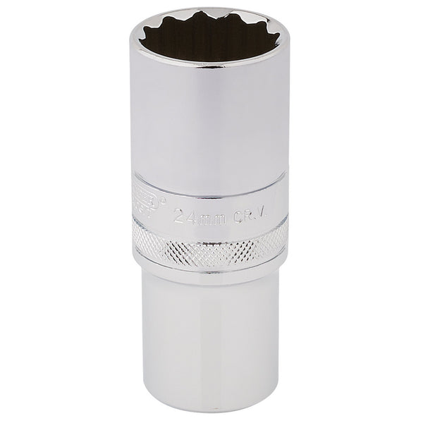 Draper 33802 HI-TORQ&#174; 12 Point Deep Socket, 1/2" Sq. Dr., 24mm