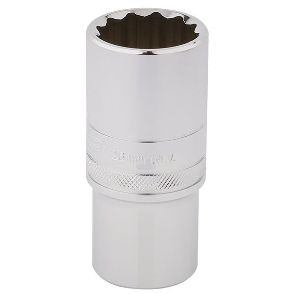 Draper 33838 HI-TORQ&#174; 12 Point Deep Socket, 1/2" Sq. Dr., 26mm