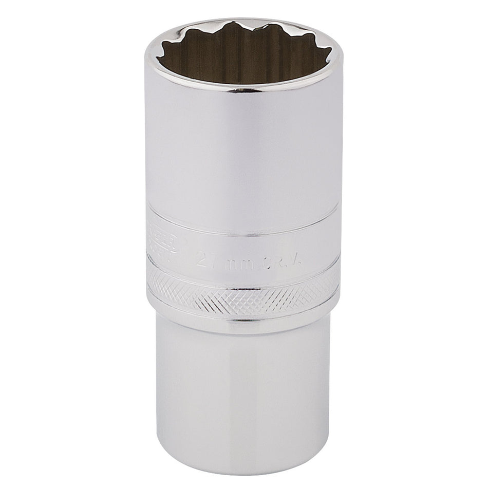 Draper 33841 HI-TORQ® 12 Point Deep Socket, 1/2" Sq. Dr., 27mm