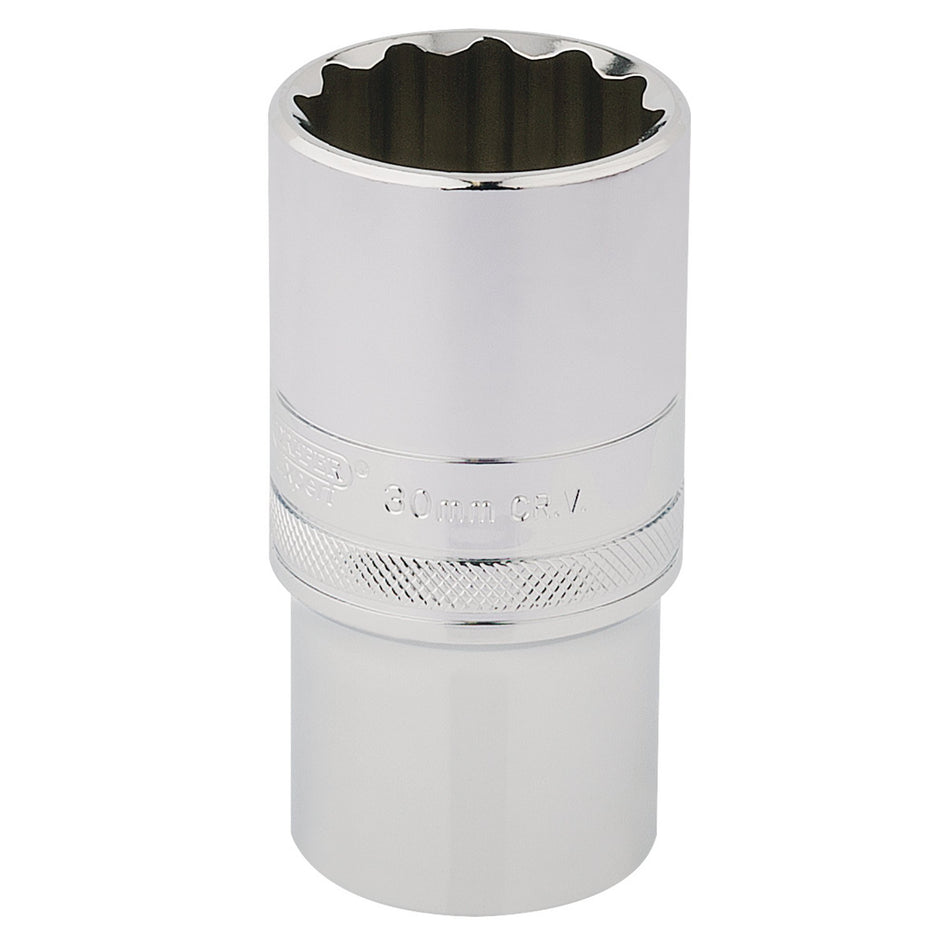 Draper 33858 HI-TORQ® 12 Point Deep Socket, 1/2" Sq. Dr., 30mm