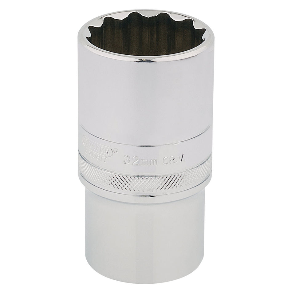 Draper 33865 HI-TORQ® 12 Point Deep Socket, 1/2" Sq. Dr., 32mm
