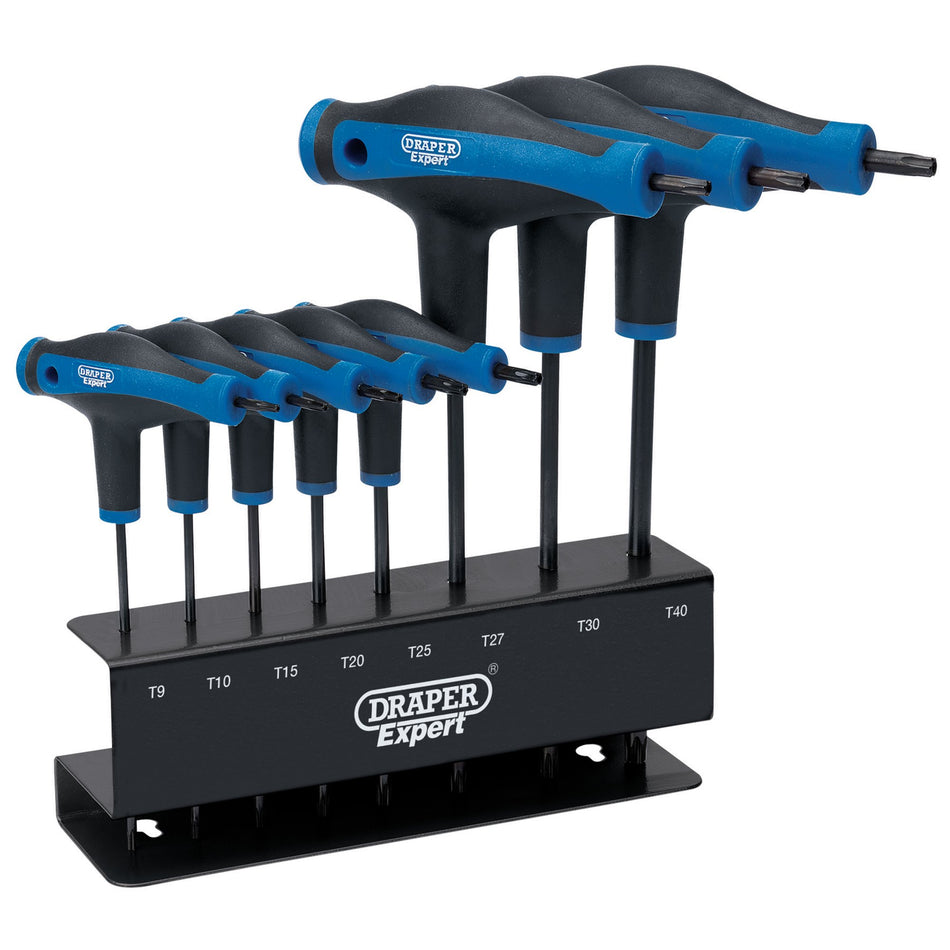 Draper 33872 Draper Expert TX-STAR® Soft Grip Metric T-Handle Key Set (8 Piece)