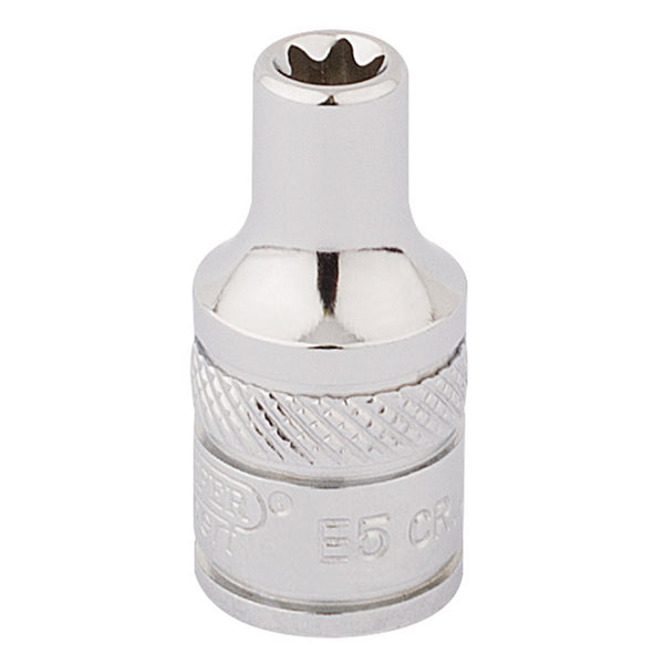 Draper 34052 Draper TX-STAR&#174; Socket, 1/4" Sq. Dr., E5