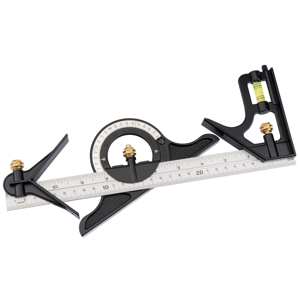 Draper 34704 Combination Square with Centre Head and Protractor, 300mm