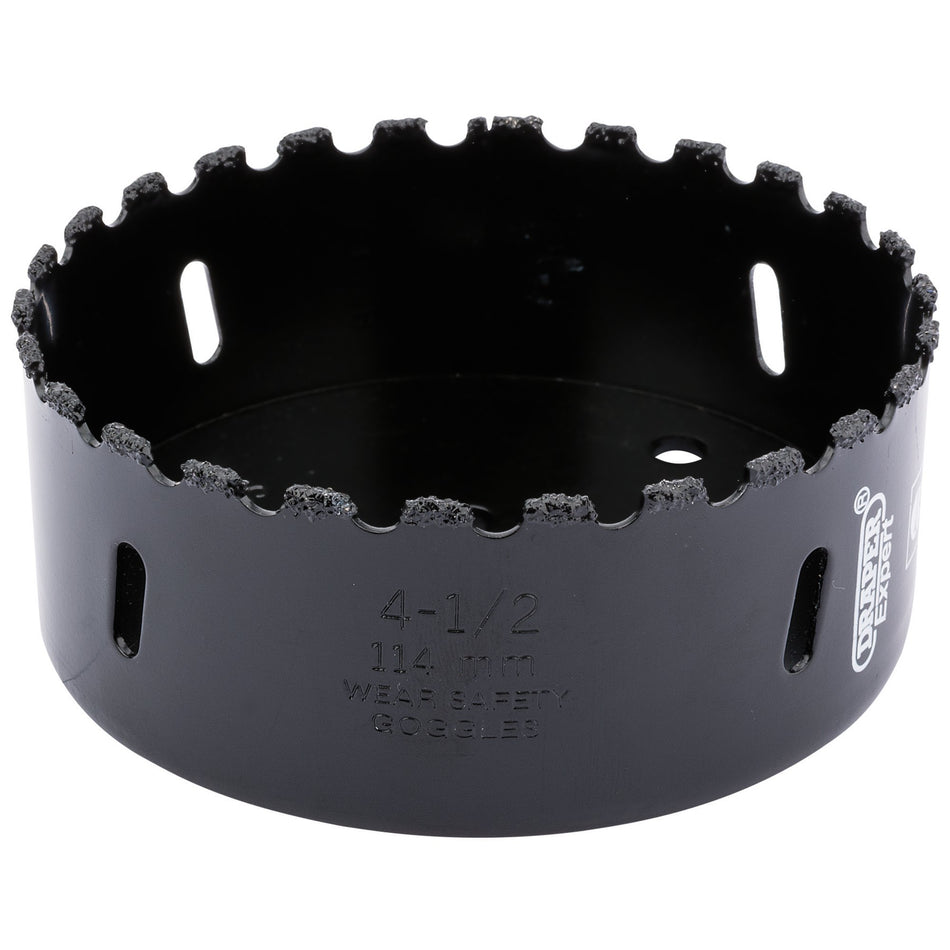 Draper 34969 Tungsten Carbide Grit Hole Saw, 114mm